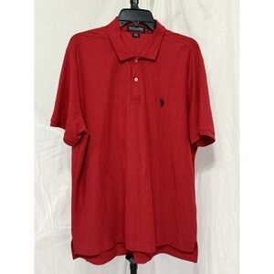 US Polo Assn Collared Shirt  Polo Red Mens Size XLarge Cotton Blend Short Sleeve